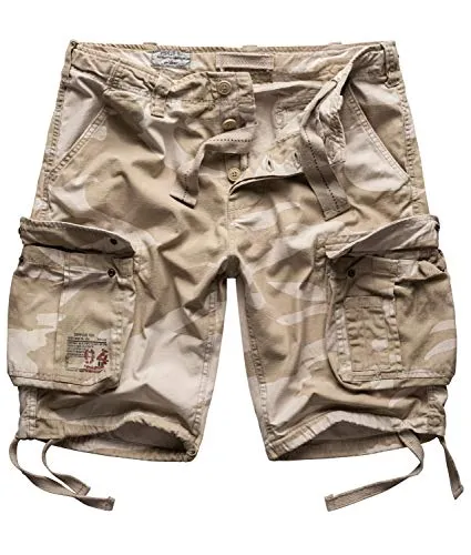 Surplus Raw Vintage Airborne Herren Cargo Shorts, desertstorm, 5XL - Die Surplus Raw Vintage Airborne Cargo Shorts aus 100% Baumwolle bieten perfekten Tragekomfort und viel Bewegungsfreiheit. Ideal für Freizeit, Sport und Urlaub – stylisch und funktional mit zahlreichen Taschen.