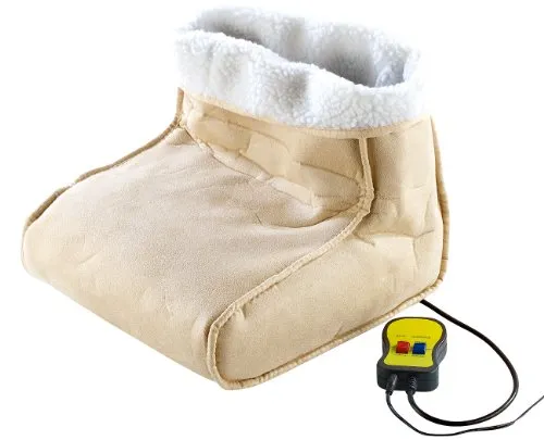 PEARL Wärmeschuhe elektrisch: Kuscheliger 2in1-Fußwärmer mit Vibrationsfunktion und Fernbedienung (Elektrischer Fusswärmer, Heizschuh, Massagefunktion)