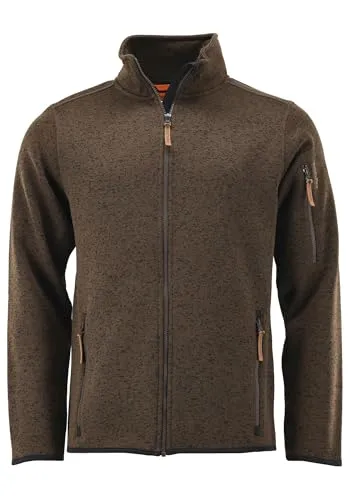 TOM COLLINS Herren Strickfleecejacke Freizeitjacke mit Stehkragen hochgeschlossen Jatya, Größe:4XL, Farbe:dunkelbraun