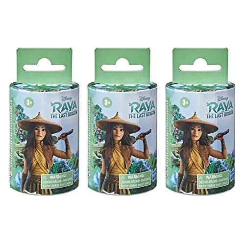 Disney Raya und der letzte Drache Überraschungsbox mit Puppe und 2 Accessoires, Spielzeug für Kinder ab 3 Jahren, Spaß beim auspacken, 3er Pack