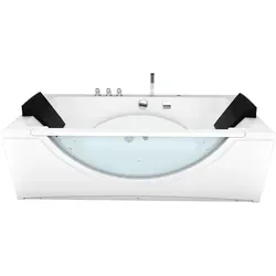 Whirlpool Badewanne W81-TH-B 180x90cm mit Farbtherapie - Premium Whirlpool für 2 Personen mit leistungsstarken Pumpen und einzigartigem Wasserfall. Ideal für entspannende Wellnessmomente in Ihrem Badezimmer.