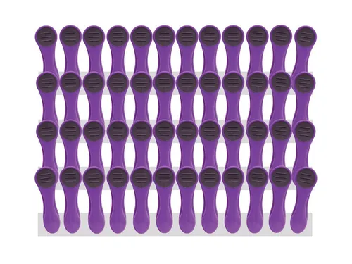 trendfinding Wäscheklammern 48 Wäscheklammern mit Federn aus Edelstahl und Soft Grip Lila, Langlebigkeit durch Federn aus Edelstahl, neueste Klammertechnik