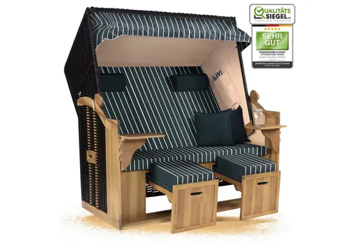 Strandkorb Hanse Ostsee XXL 2,5 Sitzer Volllieger schwarz von Strandkorb Hanse