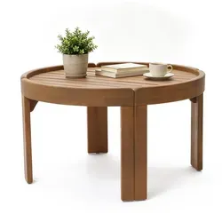 Produktbild Runder Outdoor-Couchtisch aus Akazienholz – Ø70 x H40 cm