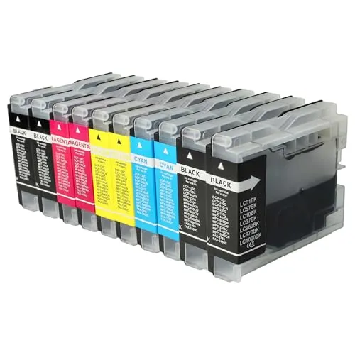 vhbw 10x Tintenpatronen kompatibel mit Brother MFC-Serie MFC-3360C, MFC-5460CN Drucker (Kompatibel) - Ersatz für LC-1000, LC-970