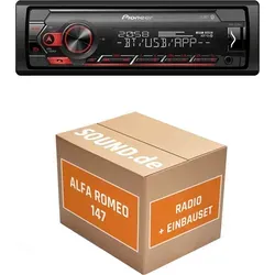 Pioneer MVH-S320BT Autoradio Einbaupaket für Alfa Romeo 147 - Komplettset für den einfachen Austausch Ihres Autoradios im Alfa Romeo 147 (2001-2006). Enthält alles Notwendige inkl. Bluetooth-Funktionalität für kabelloses Musikstreaming und Freisprechen.