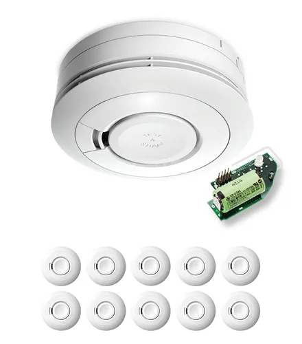 Ei Electronics Ei650RF Funkrauchmelder - Set mit Funkmodul und Bestnote - Rauchmelder mit Funkvernetzung für maximale Sicherheit. Erkennt Brände frühzeitig und alarmiert alle vernetzten Melder gleichzeitig – ideal für Schlaf- und Kinderzimmer.