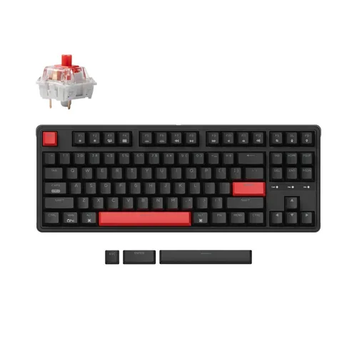 Keychron C3P Wired Mechanical Keyboard Red Switch - TKL Gaming Keyboard - Wired TKL Mechanical Keyboard mit 1000 Hz Polling-Rate, Red Switches für reaktionsschnelles Tippen und leiser Gasket-Mount-Design für Komfort. Ideal für Gamer und Profis.