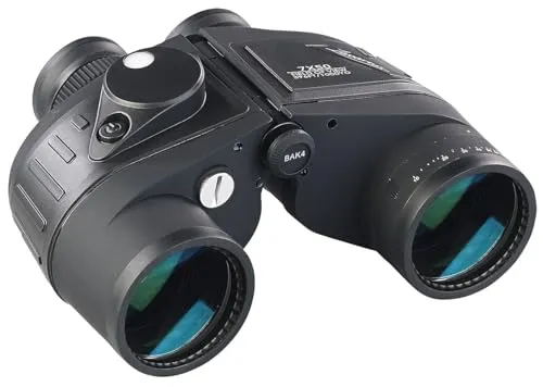 Zavarius Marine-Fernglas FG-500.bM, 7 x 50 mit Kompass - Wasserdichtes Marinefernglas mit 7x Vergrößerung und integriertem Kompass, ideal für nautische Abenteuer und Outdoor-Aktivitäten.