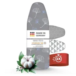 arteneur® Bügelbrettbezug 130x45 - Made in Germany - Bügelbrettbezug für Dampfbügeleisen, hitzereflektierend mit doppelter Komfortpolsterung für optimale Bügelergebnisse und schnelle Montage dank Gummizug.