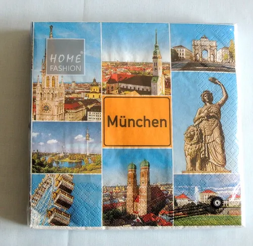 Servietten MÜNCHEN Sehenswürdigkeiten 1 Packung OVP Motivservietten Stadt 20