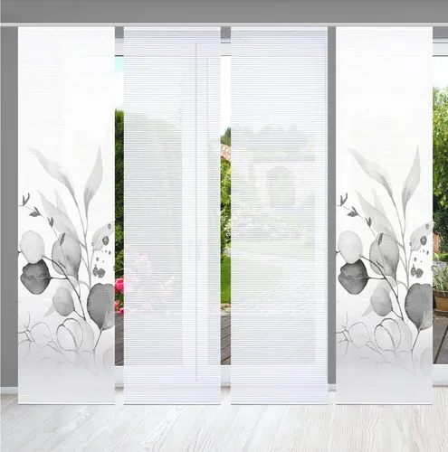 HOME in green Schiebevorhang grau - Hochwertiger Schiebevorhang aus Synthetik in grau, Maße: 60x245 cm. Ideal für moderne Wohnräume und pflegeleicht. Jetzt 10€ Willkommens-Gutschein sichern!