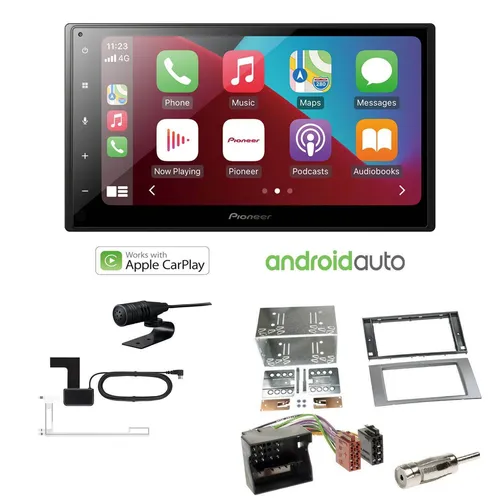 Pioneer Autoradio Apple CarPlay Bluetooth für Ford S-Max 2006-2007 silber