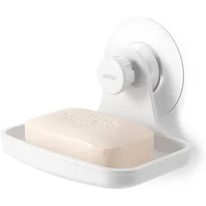 Umbra Seifenschale Flex, weiß, zum Kleben, mit Ablauf, aus Kunststoff, 10,5 x 6 cm