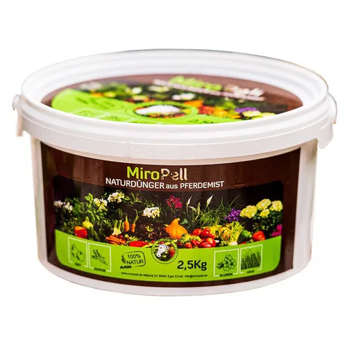 MIROPELL Premium Langzeitdünger Pferdedung Pellets Tomaten Gurken Paprika 2,5 kg