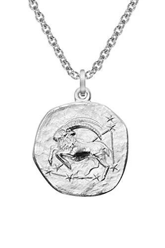 trendor Sternzeichen Steinbock Halskette Silber 925 - Elegante Kette mit Steinbock-Anhänger aus 925er Silber, ideal als persönliches Geschenk oder Glücksbringer. Hochwertige Verarbeitung, anlaufgeschützt und in Geschenk-Box.