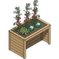 weka Hochbeet aus massivem nordischem Fichtenholz - Hochbeet für Rollstuhlfahrer, farblich lasiert und unterfahrbar, ideal für barrierefreies Gärtnern, Maße BxTxH: 124x75x80 cm