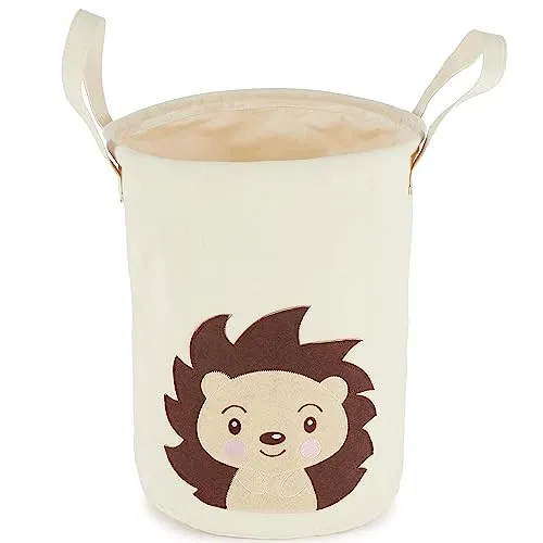 Bieco Wäschekorb Baby Igel Piksi | Großer Aufbewahrungskorb Kinder Baumwolle und Wasserabweisend | Kinderzimmeraccessoire