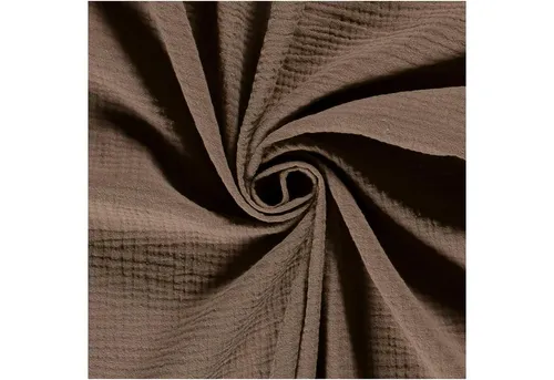 maDDma Stoff 50x130cm Musselin Stoff uni Meterware Mulltuch, taupe
