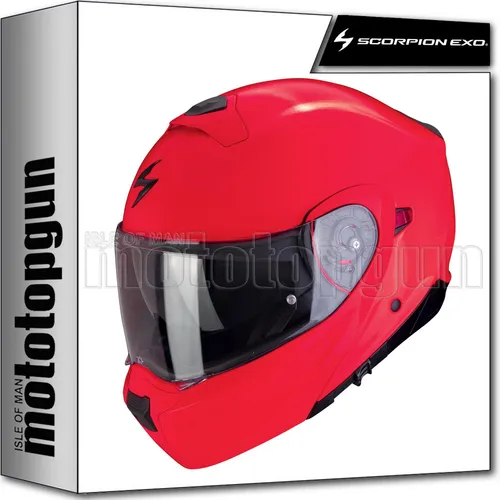 Scorpion EXO-930 EVO Klapphelm - Neon-Rot - XXL - Motorradhelm mit modularer Funktion für Open-Air-Gefühl, ECE zertifiziert, Pinlock Maxvision für 100% beschlagfreie Sicht und Kwikwick Innenfutter für optimalen Komfort.