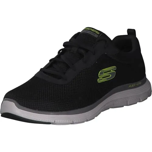 Skechers Flex Advantage 4.0 Trainingsschuh Schwarz - Sneaker für Herren mit atmungsaktivem Mesh-Obermaterial, flexibler Laufsohle und waschmaschinengeeigneter Air-Cooled Memory Foam-Einlegesohle für optimalen Tragekomfort.