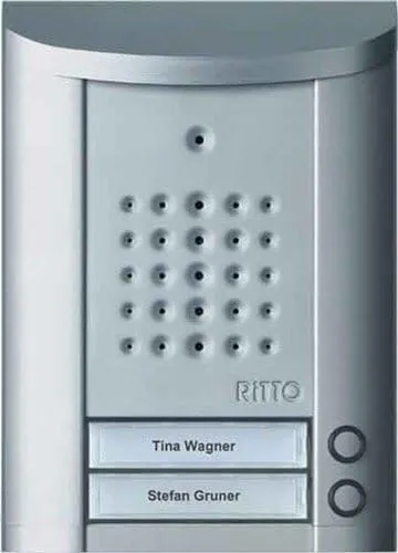 Ritto Entravox Türstation Audio für 2-Familienhaus - Vandalensicher mit beleuchteter Klingeltaste und Namensschild, ideal für anspruchsvolle Hauskommunikation