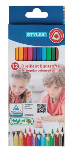 Dreikant Buntstifte / 12 verschiedene Farben 12