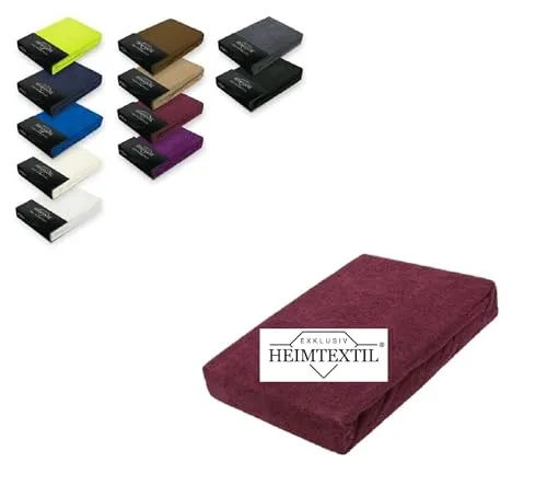 Exklusiv Heimtextil Frottee Spannbettlaken 180-200 x 200 cm - Spannbetttücher in Markenqualität, Öko-Tex zertifiziert, mit Rundumgummizug für perfekten Sitz und faltenfreies Schlafvergnügen. Hergestellt aus 80% Baumwolle, pflegeleicht und bis 60°C waschbar.