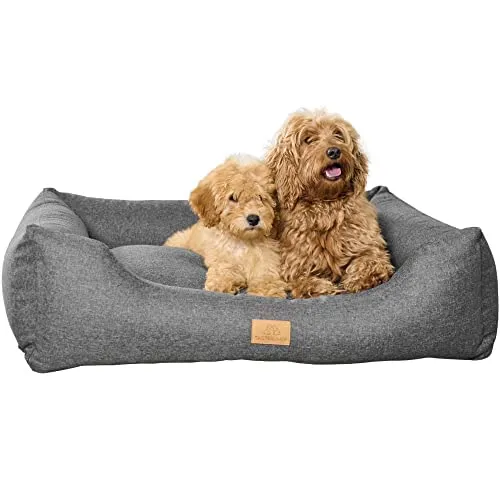 Tagträumer Hundebett Amy, waschbar und ergonomisch, grau, 90 × 75 × 22 cm