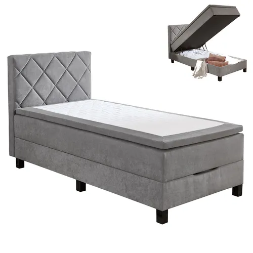 Sun Garden BX2280 Boxspringbett 120x200 cm – Grau von Roller