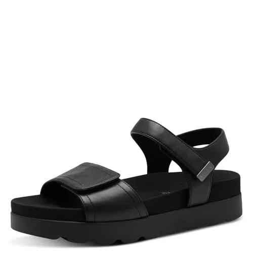 Tamaris Damen Sandalen Schwarz Größe 38 - Wanderschuhe für Damen, ideal für Sommerausflüge - mit rutschhemmender Sohle und ergonomischer Decksohle für besten Tragekomfort.