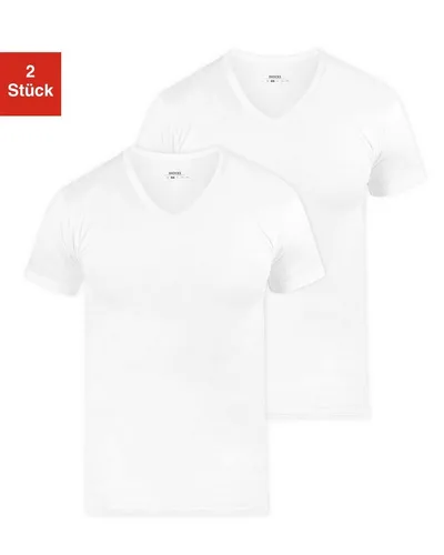 SNOCKS Unterziehshirt T Shirt mit V-Ausschnitt Unterhemden Herren (2 Stück, 2-St) aus Bio-Baumwolle, extra lang geschnitten