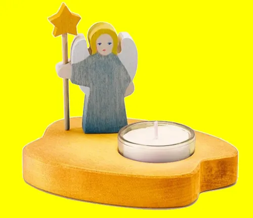 Ostheimer Teelicht mit Engel blau 5530281 in blau von Ostheimer