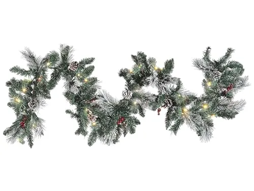 Künstliche Weihnachtsgirlande Grün mit LED 180 cm in grün von Beliani