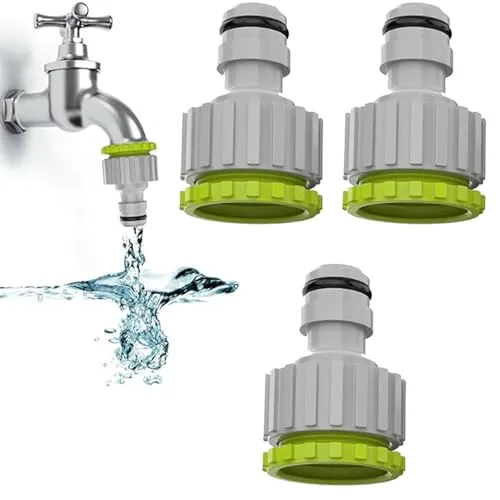 hufhnwso 3pcs Gardena Anschluss 1/2 Zoll Hahnverbinder 3/4 Zoll,Kunststoff Adapter Kupplung Schlauchanschluss Set, 2-In-1 Schlauchanschluss Set Für Wasserhahn Schlauch Anschluss