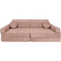 MeowBaby Kindersofa,, Hellrosa, Textil, 160x24x80 cm, Kinder- & Jugendzimmer, Kindermöbel, Kindersitzmöbel & -tische, Kindersessel & -sofas