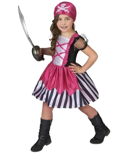 Jadeo - Déguisement pirate robe rose fille 7/9 ans - Multicolore