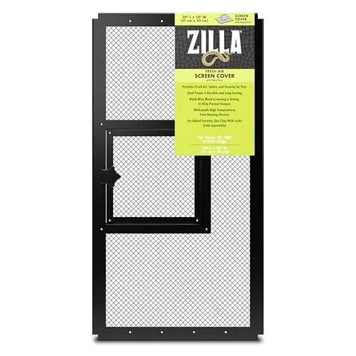 Zilla Pet Reptile Terrarium Frischluftschutzabdeckung mit Klapptür, 50,8 x 25,4 cm