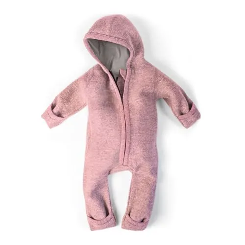 Ehrenkind WALKOVERALL Baby Wollwalk-Overall - aus Natur Schurwolle, wasser- und schmutzabweisend, ideal für Kleinkinder in Altrosa Gr. 50 56