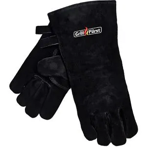 Grillfürst Grillhandschuh 22-090, aus Leder, hitzebeständig, Größe universal, 2 Stück