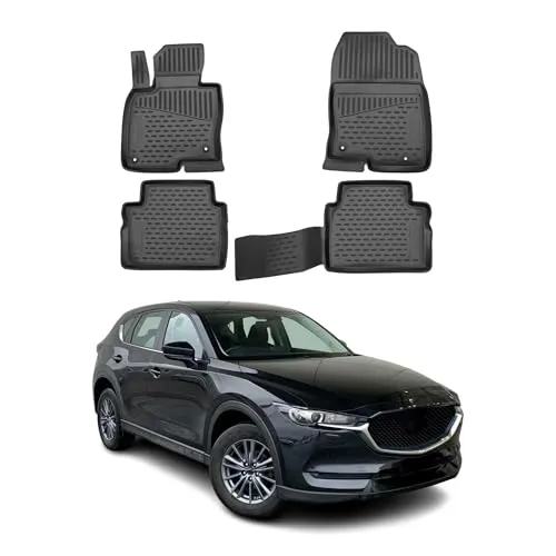 OMAC Fußmattensatz MAZDA 4699444 - Hochwertige Autofußmatten - Auto-Zubehör: 4-teilig, aus chemikalien- und UV-beständigem Gummi, schützt den Fahrzeuginnenraum optimal vor Schmutz und Nässe.