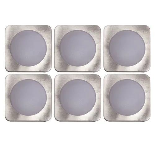 etc-shop LED Einbaustrahler, LED-Leuchtmittel fest verbaut, Warmweiß, 6er Set LED Einbau Strahler silber Decken Leuchten Wohn
