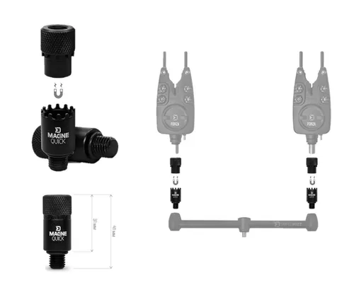 2er Set Schnellkupplung Delphin MagneQUICK  Indikator Adapter Bissanzeiger Carp