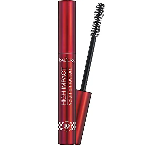 IsaDora High Impact Volume Mascara Black 30 Black Speed – Vegan Make-up für empfindliche Augen - Cruelty Free Make-up False Lash Effekt Volumen Mascara Wasserdicht – Schwarz 9 ml