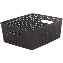 Keter Germany GmbH CURVER MY STYLE Korb, M, 13 Liter, Aufbewahrungskorb aus Kunststoff, Farbe: dunkelbraun K196888KI61KK