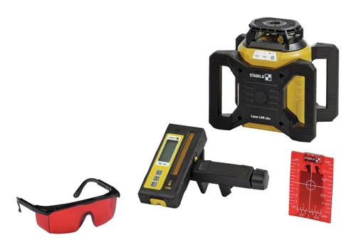 Stabila Rotationslaser 19157 LAR 160 - 360 Grad Laser mit Empfänger - Messgeräte mit hoher Nivelliergenauigkeit von ± 0,1mm/10m und einem Arbeitsbereich von bis zu 600m. Ideal für präzise Anwendungen im Innen- und Außenbereich.