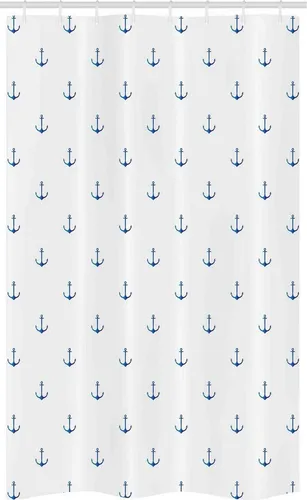 Abakuhaus Duschvorhang Badezimmer Deko Set aus Stoff mit Haken Breite 120 cm, Höhe 180 cm, Anker Vivid Blue Anchor