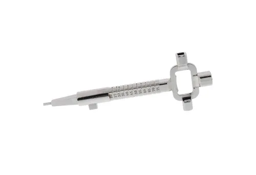 ToniTec Bauschlüssel Bauschlüssel mit Messskala für Zylinderlängen, lange Ausführung, (ein Türöffnungswerkzeug und einen Vierkant-Dornschlüssel, 1 St), mit Flaschenöffner