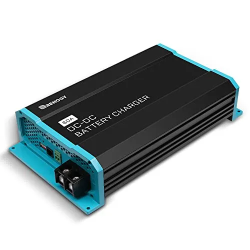 Renogy 60A DCDC Batterieladegerät, 12V Solarenergie Ladegerät, AGM, Flooded, Gel, and Lithium Batterie, Schutz vor Überhitzung