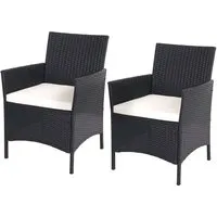 Proregal 2er-Set Poly-Rattan Gartensessel Andi – Komfort für Terrasse und Garten - Moderne Gartensessel aus Polyrattan mit stabiler Konstruktion und wasserabweisenden Kissen. Ideal für entspannte Stunden im Freien. Hochwertige Verarbeitung und elegantes Design sorgen für Wohlfühlmomente auf Balkon oder Terrasse.